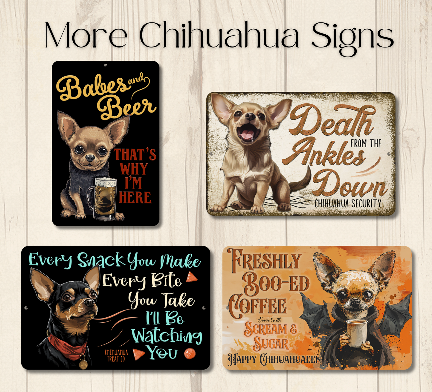 Chihuahua Sign Nope Not Today Funny Lazy Dog metal tin indoor outdoor