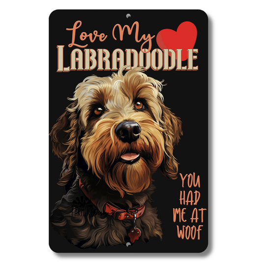 Labradoodle Sign, Love My Labradoodle Doodle dog sign 8x12