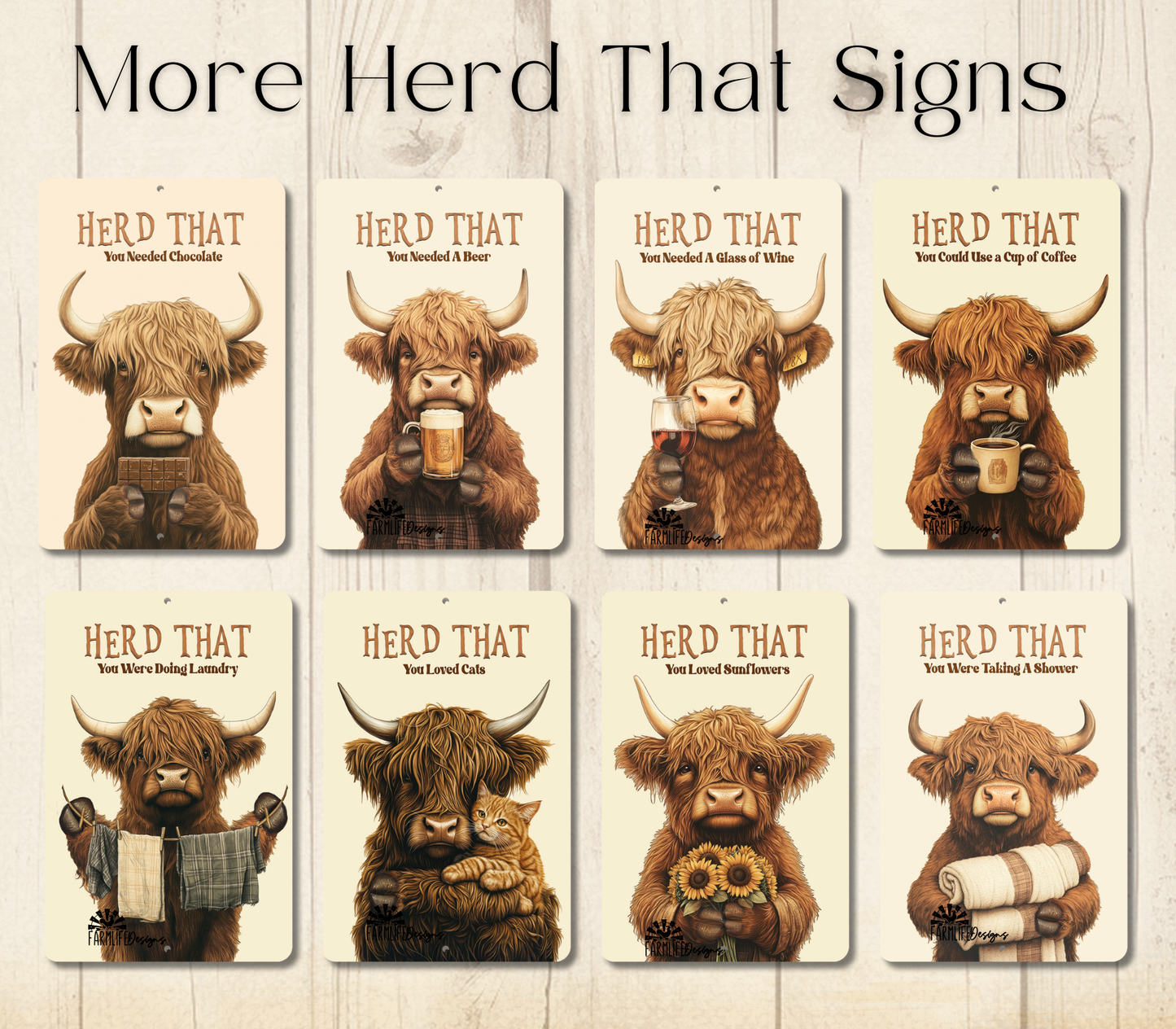 Highland Cow Herd That Toilet Paper Sign Funny Fluffy Cow metal tin 2 sizes