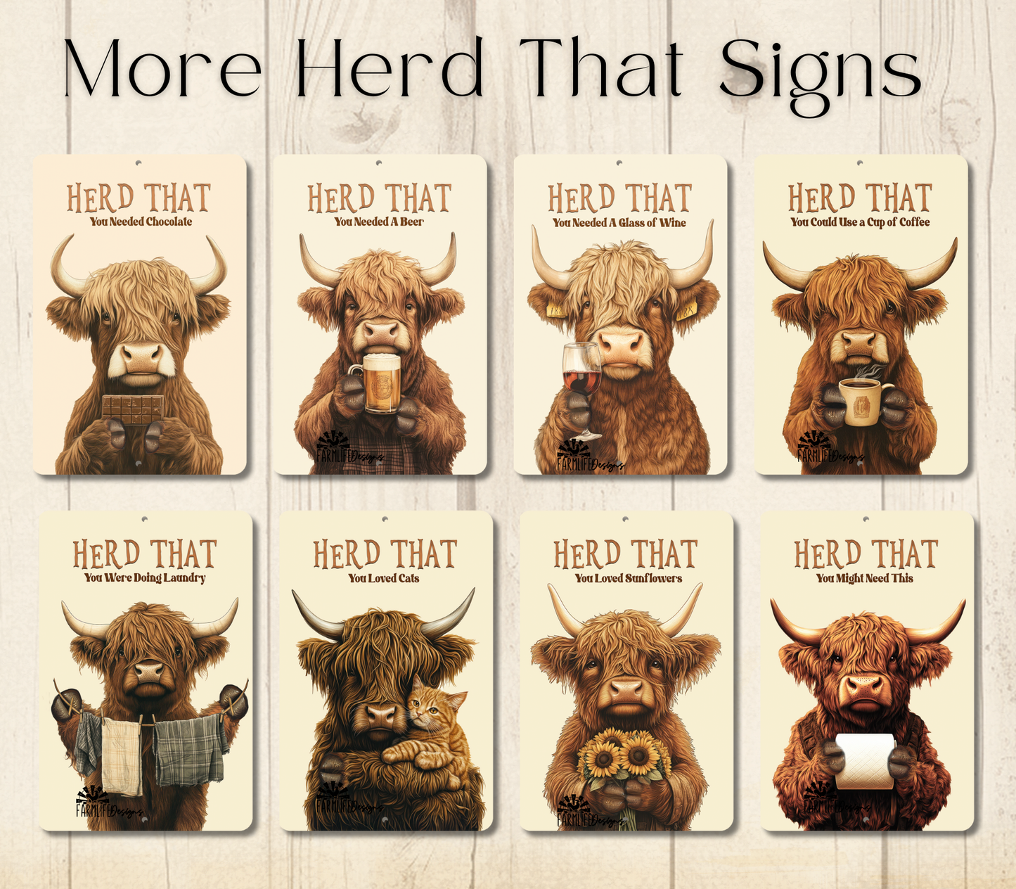 Highland Cow Herd That You Were Taking a Shower Towel Sign Funny Fluffy Cow metal tin 2 sizes
