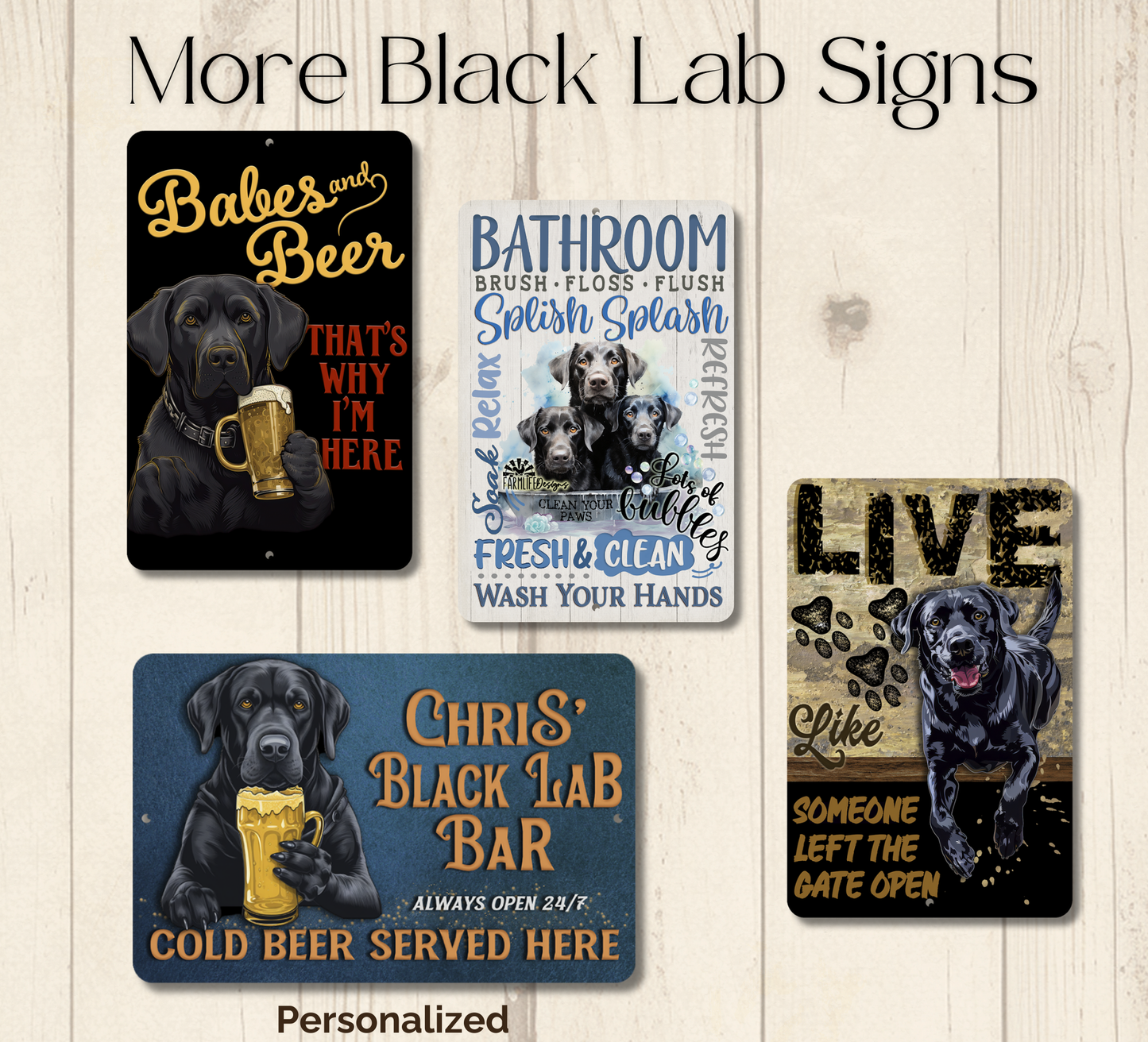 Black Lab Sign Nope Not Today Funny Lazy Labrador Dog metal tin indoor outdoor