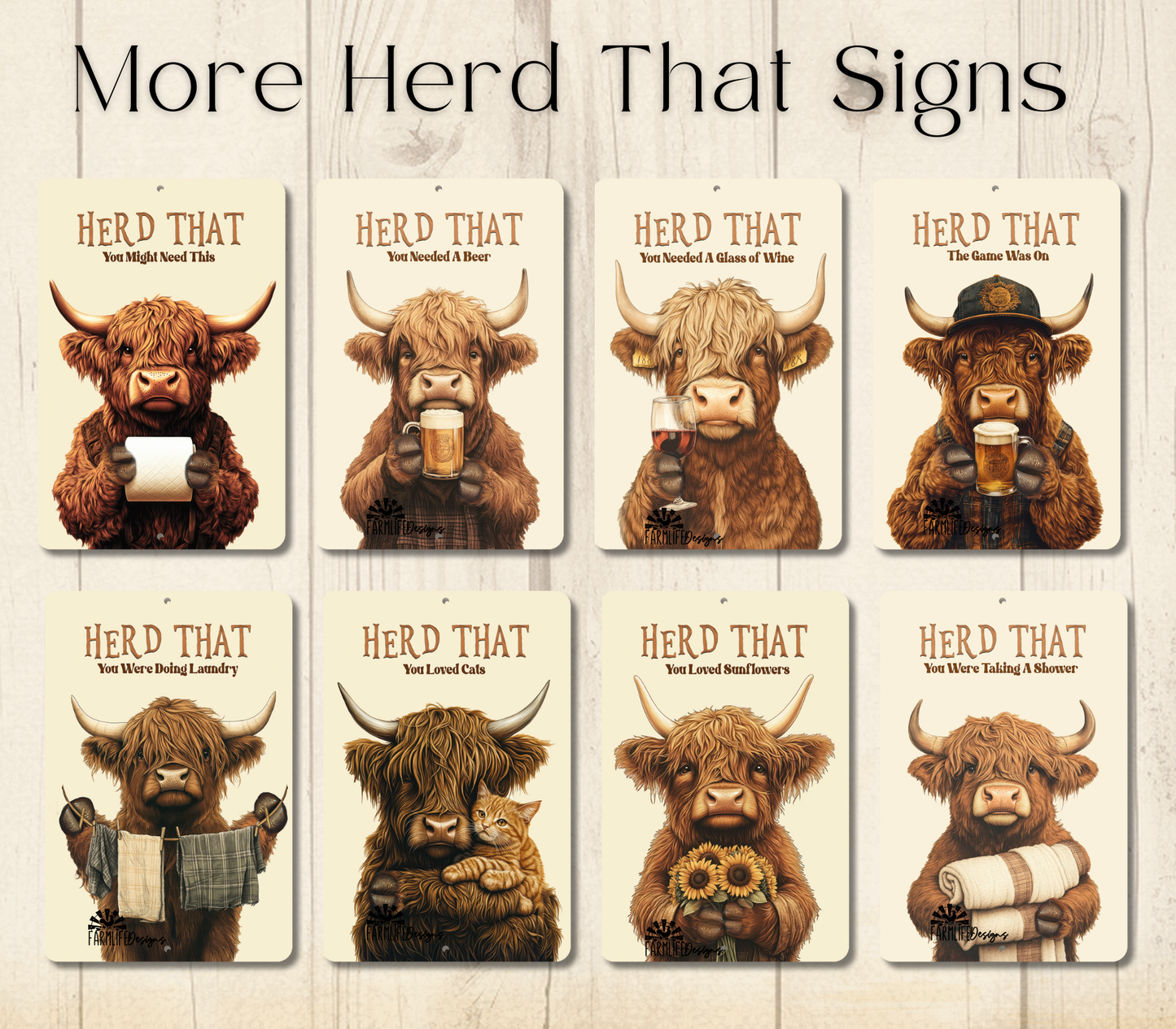 Highland Cow Herd That You Needed a Beer Funny Fluffy Cow metal tin 2 sizes