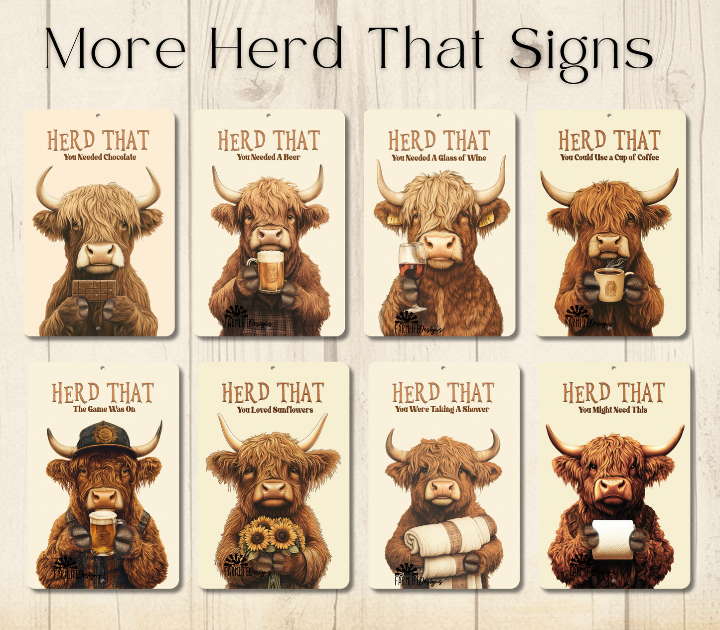 Highland Cow Herd That You Doing Laundry Sign Funny Fluffy Cow metal tin 2 sizes