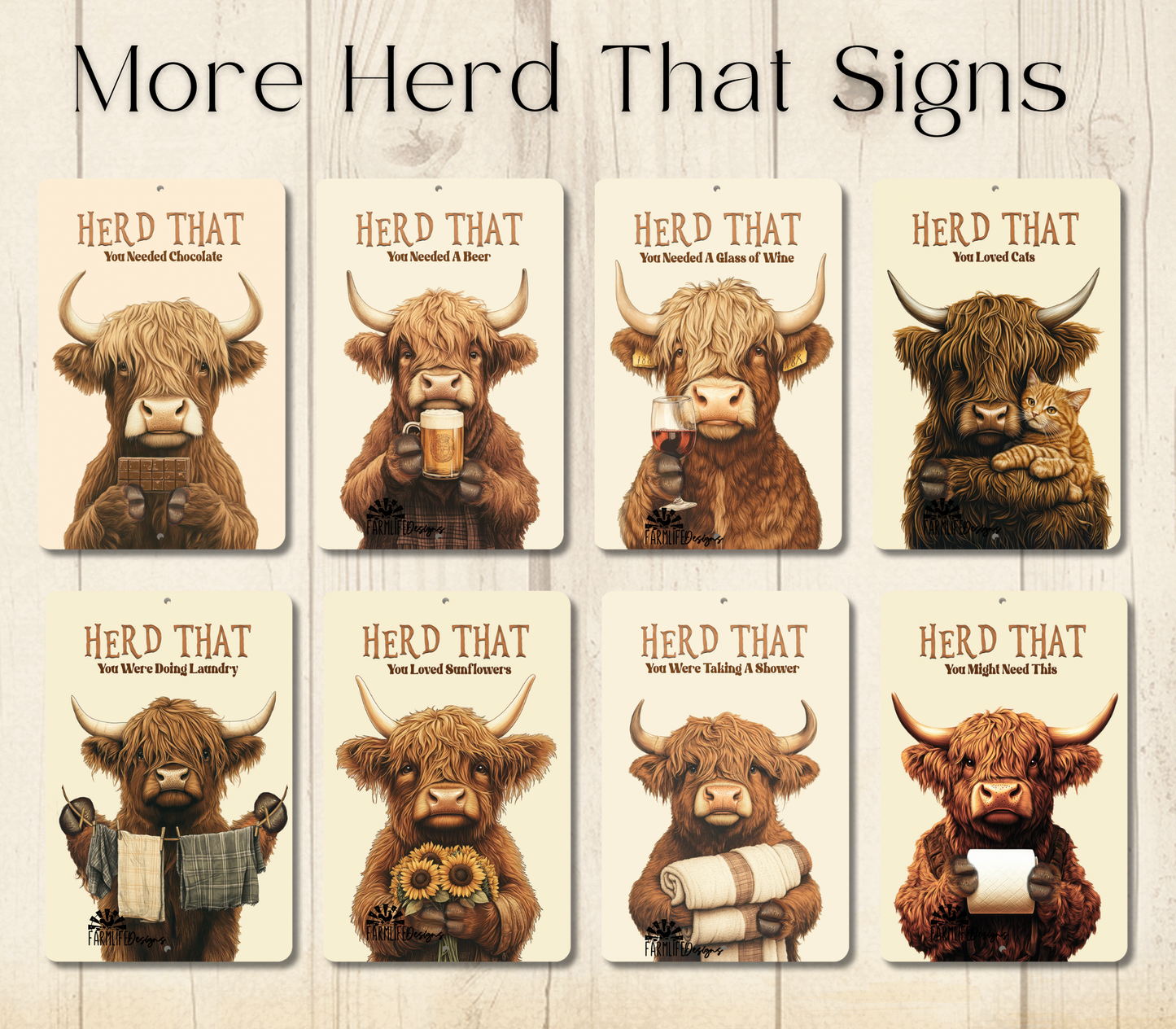 Highland Cow Herd That You Could Use a Cup of Coffee Funny Fluffy Cow metal tin 2 sizes