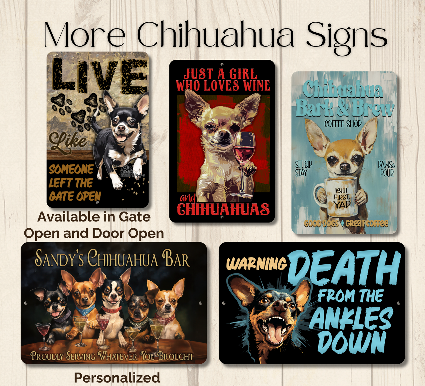 Chihuahua Sign Nope Not Today Funny Lazy Dog metal tin indoor outdoor