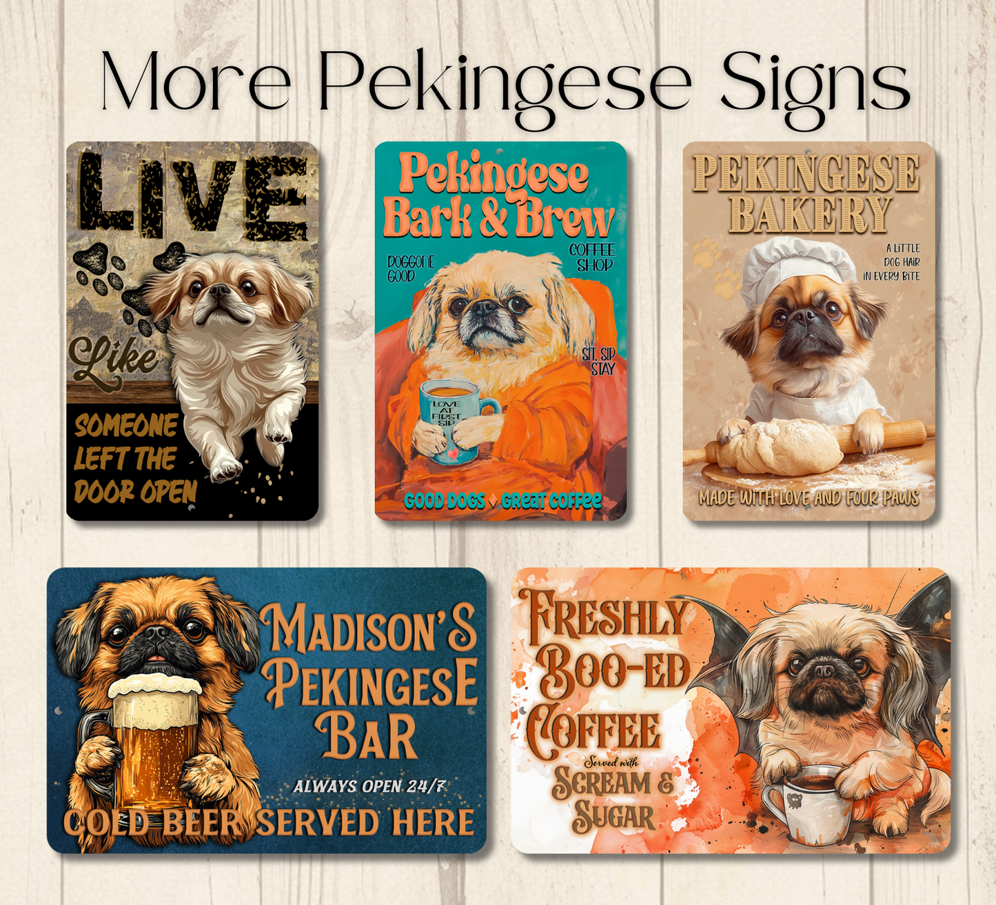 Pekingese Sign Nope Not Today Funny Lazy Dog metal tin indoor outdoor