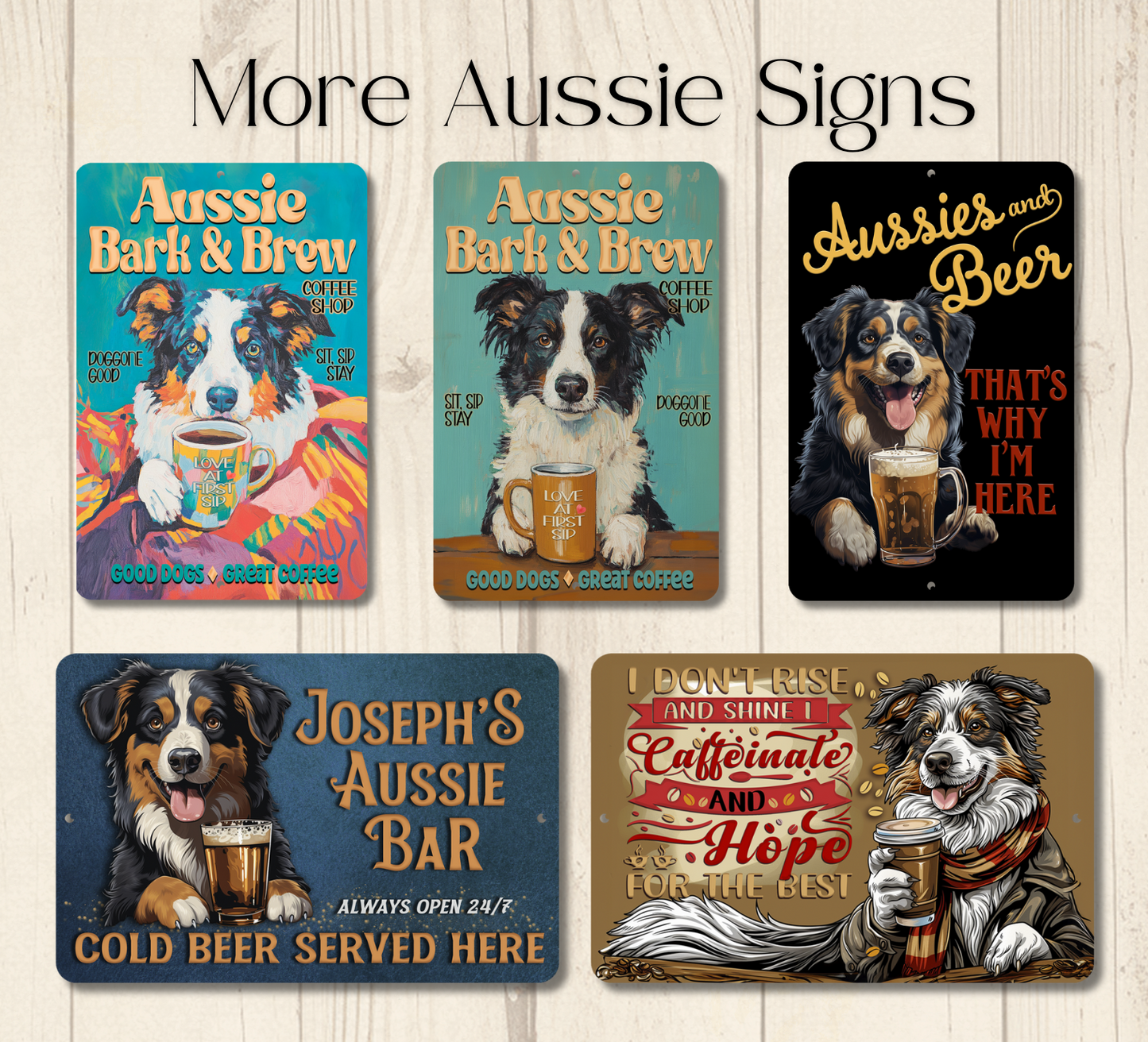 Australian Shepherd Sign Nope Not Today Funny Lazy Dog metal tin indoor outdoor Aussie