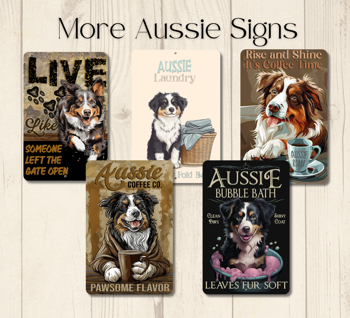 Australian Shepherd Sign Nope Not Today Funny Lazy Dog metal tin indoor outdoor Aussie