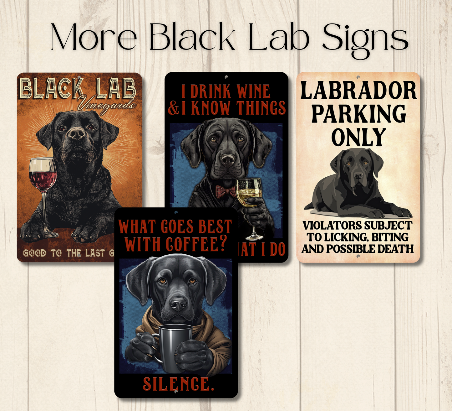 Black Lab Sign Nope Not Today Funny Lazy Labrador Dog metal tin indoor outdoor