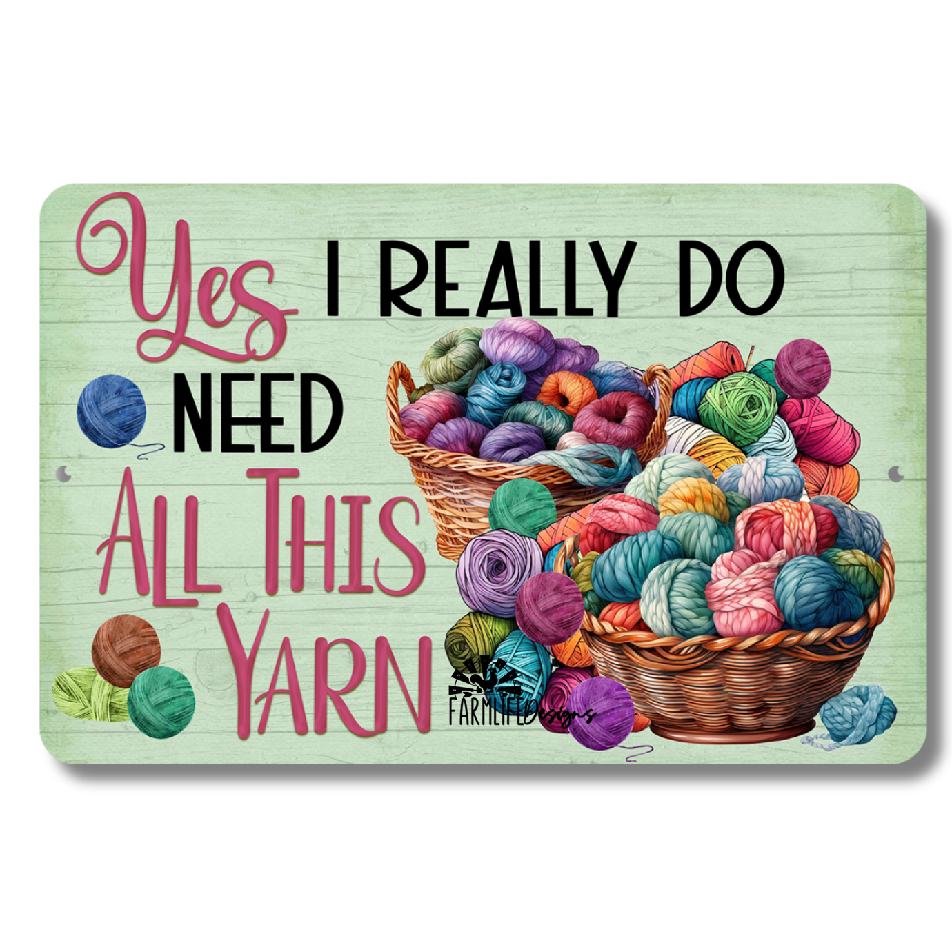 Sewing Sign, Yes I Really Do Need All This Yarn, crochet, knitting, craft room sign