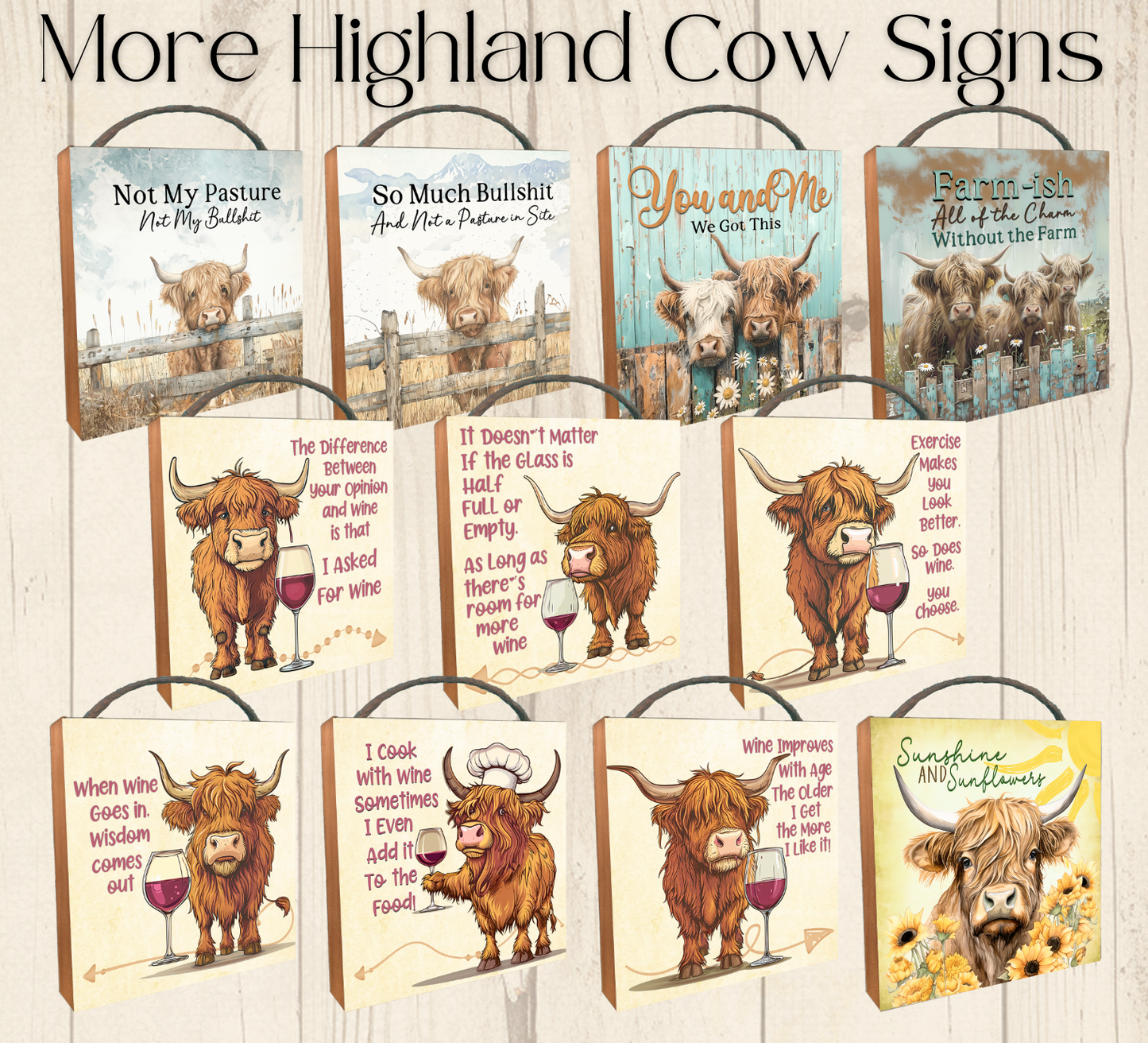 Highland Cow Sign, This Bathroom is Not an Internet Cafe, 2 sizes metal tin bath wall art