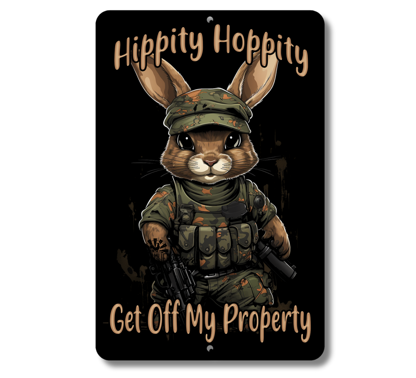 Rabbit Sign, Hippity Hoppity - Get Off My Property, funny no trespassing sign