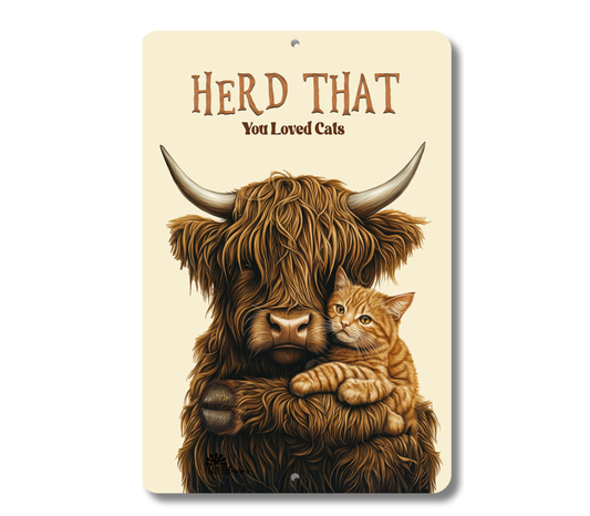 Highland Cow Herd That You Liked Cats Funny Fluffy Cow metal tin 2 sizes
