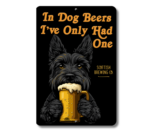 Scottish Terrier Sign In Dog Beers funny man cave bar metal tin