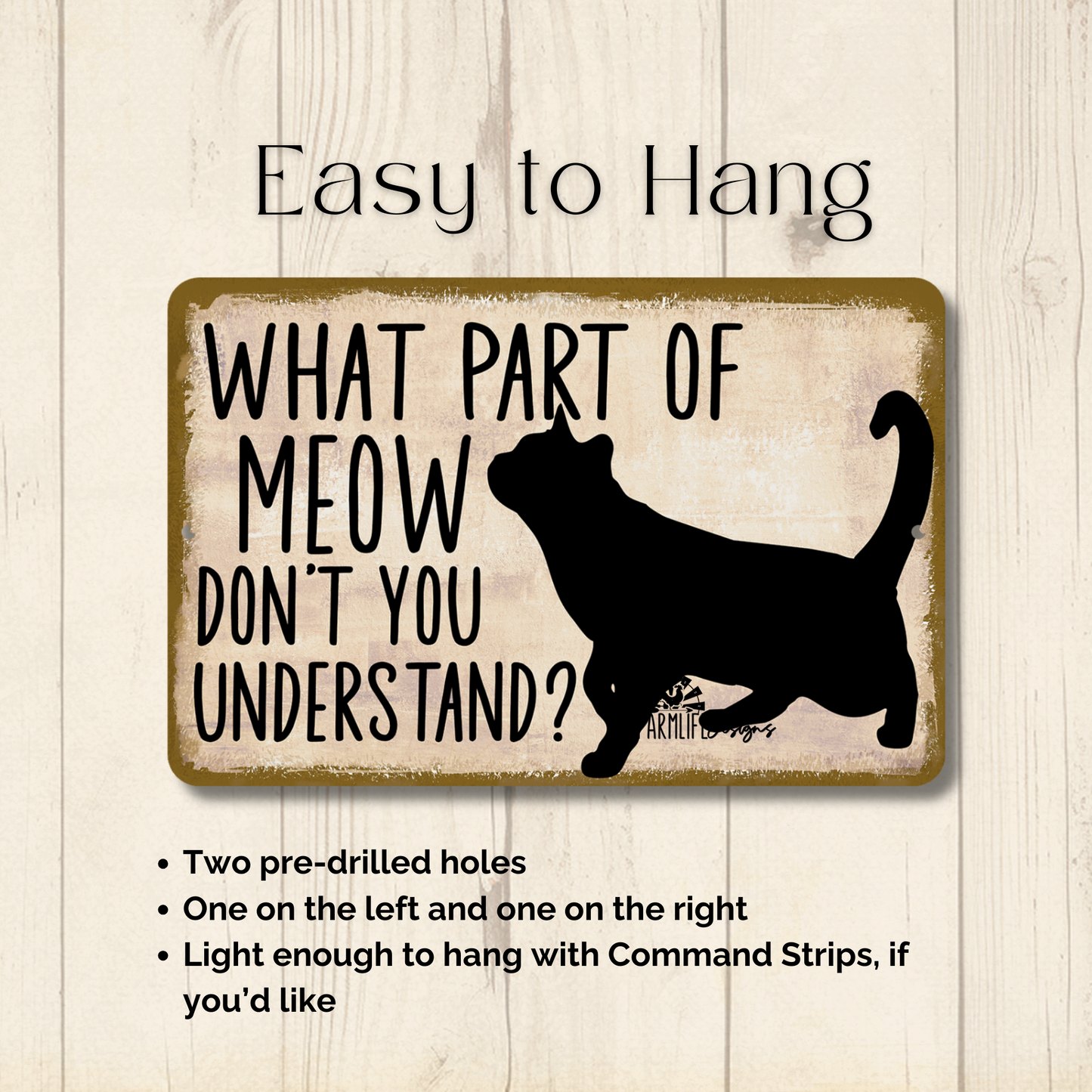 Cat Sign, What Part of Meow Don't You Understand, metal tin