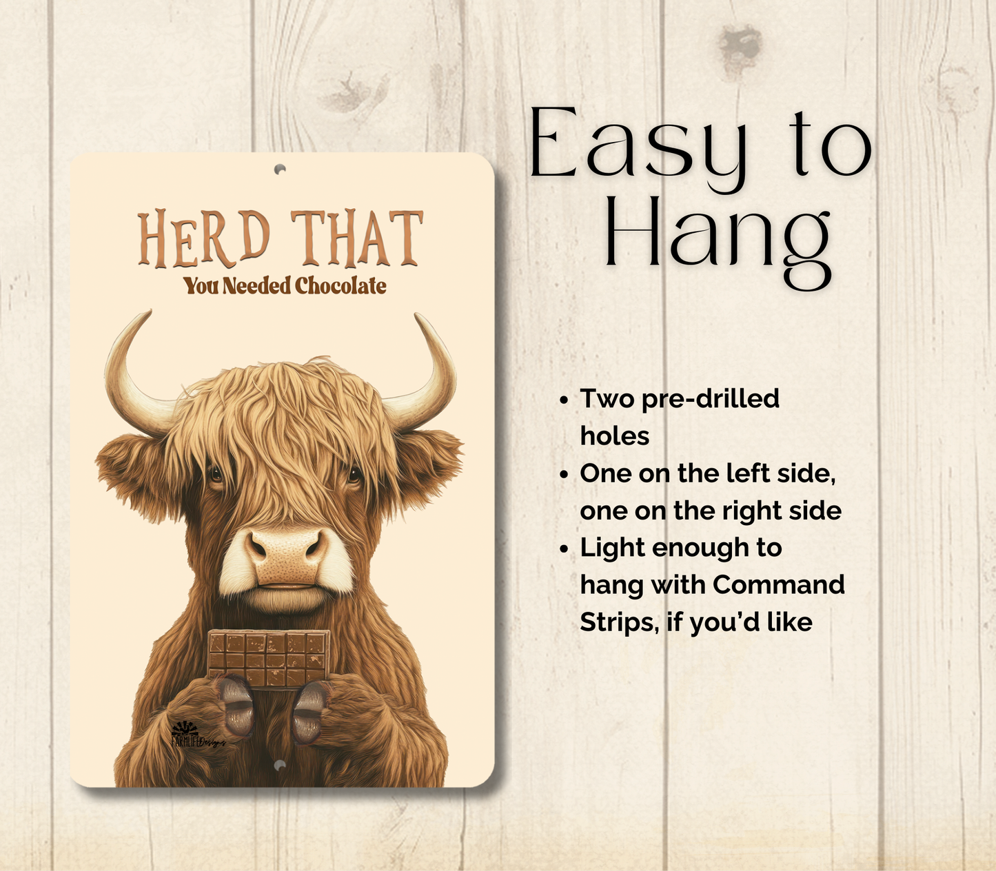 Highland Cow Herd That You Needed Chocolate Funny Fluffy Cow metal tin 2 sizes