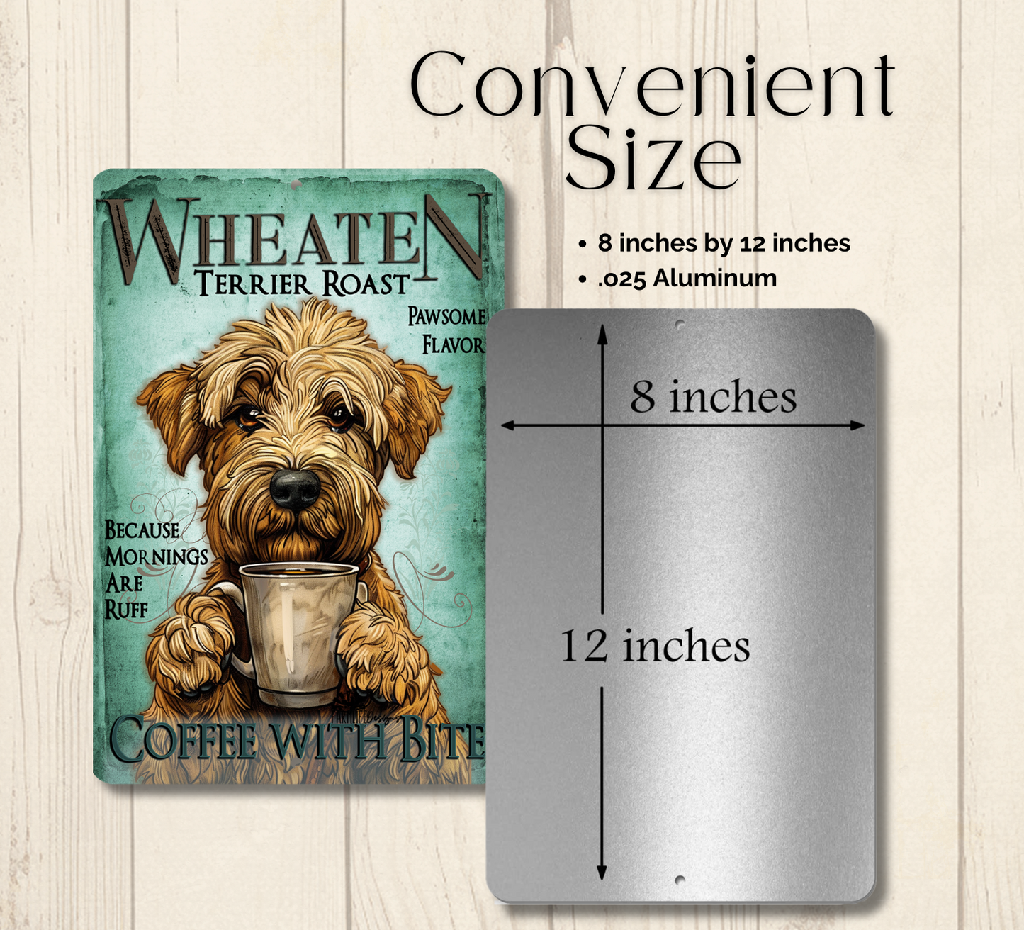 Wheaten Terrier Coffee Bar Sign Dog Metal Tin