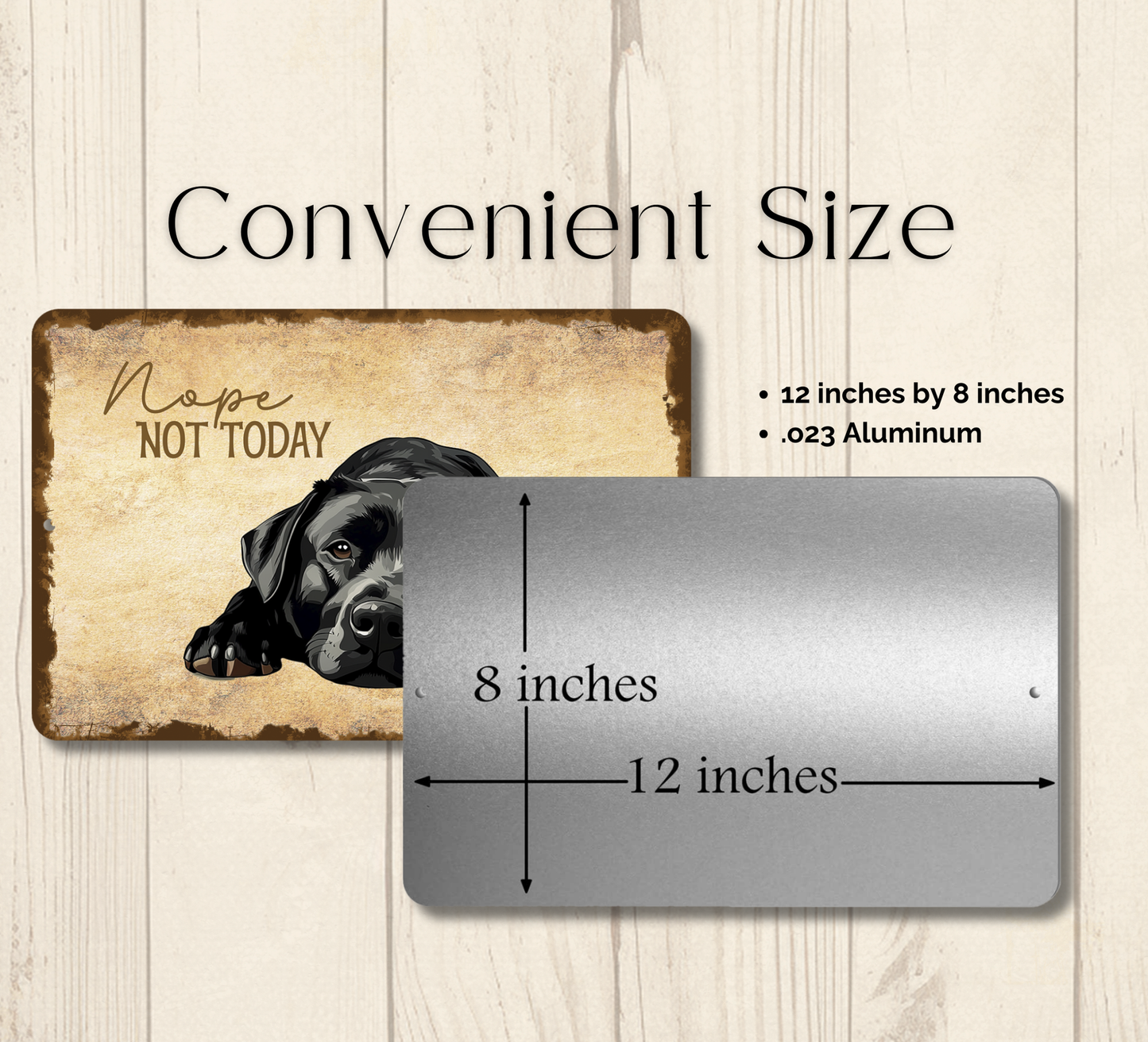 Black Lab Sign Nope Not Today Funny Lazy Labrador Dog metal tin indoor outdoor