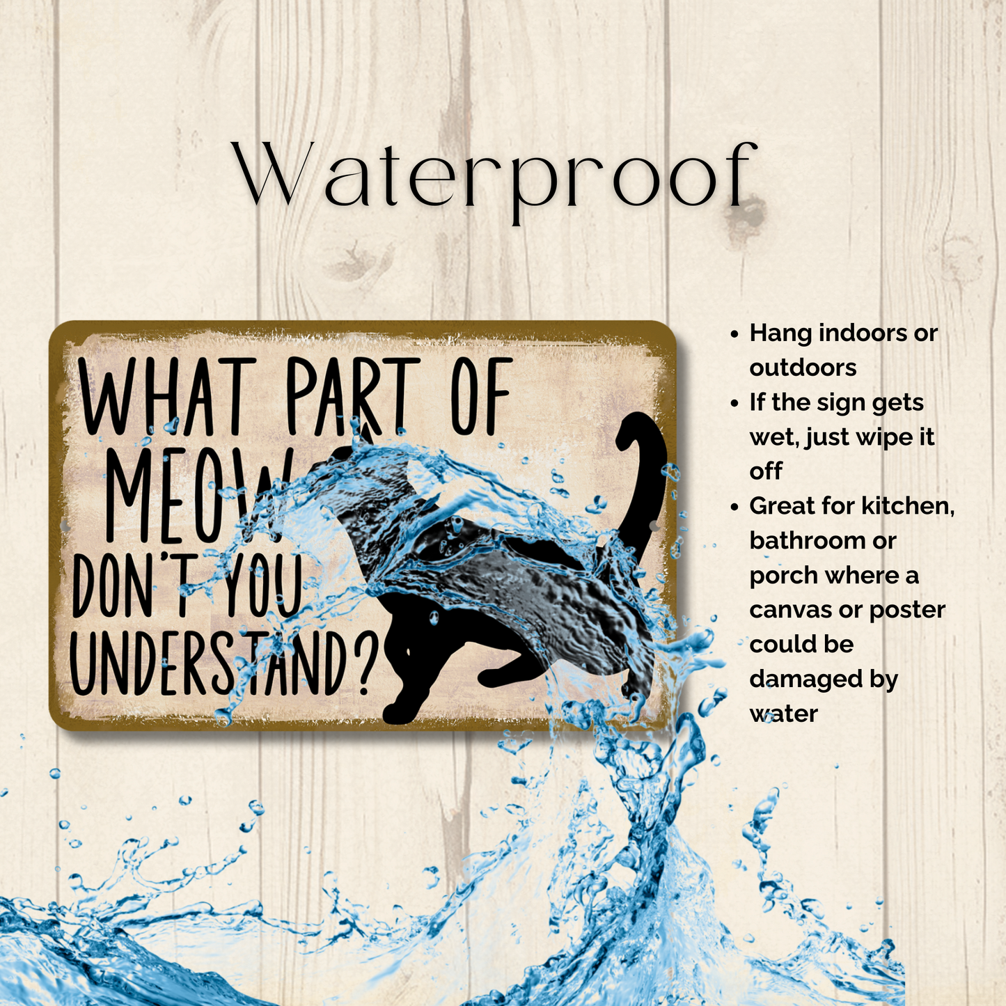 Cat Sign, What Part of Meow Don't You Understand, metal tin