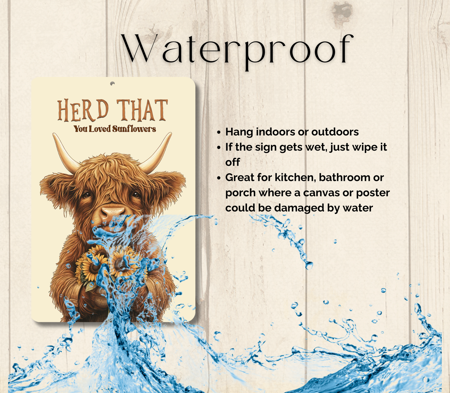 Highland Cow Herd That You Loved Sunflowers Funny Fluffy Cow metal tin 2 sizes