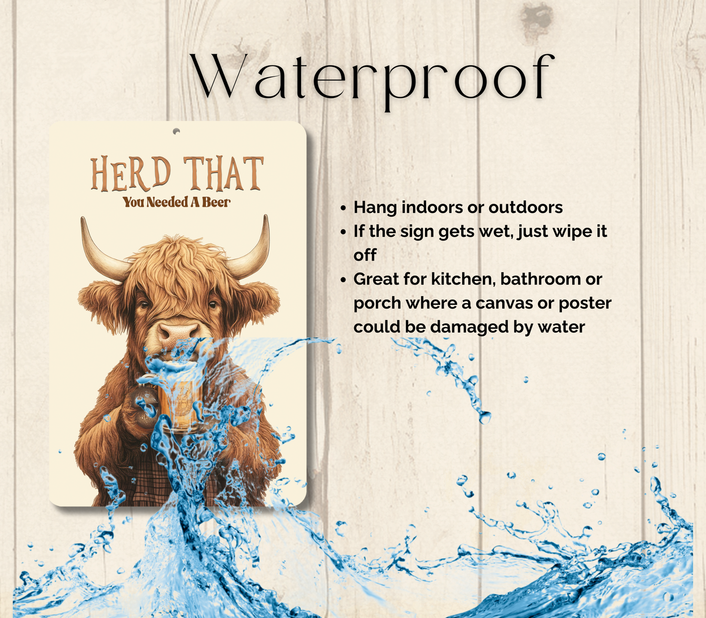 Highland Cow Herd That You Needed a Beer Funny Fluffy Cow metal tin 2 sizes