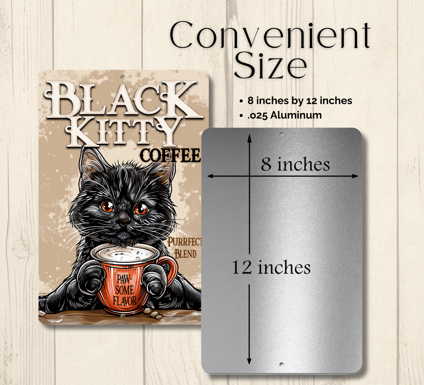 Cat Sign, Black Kitty Coffee metal tin