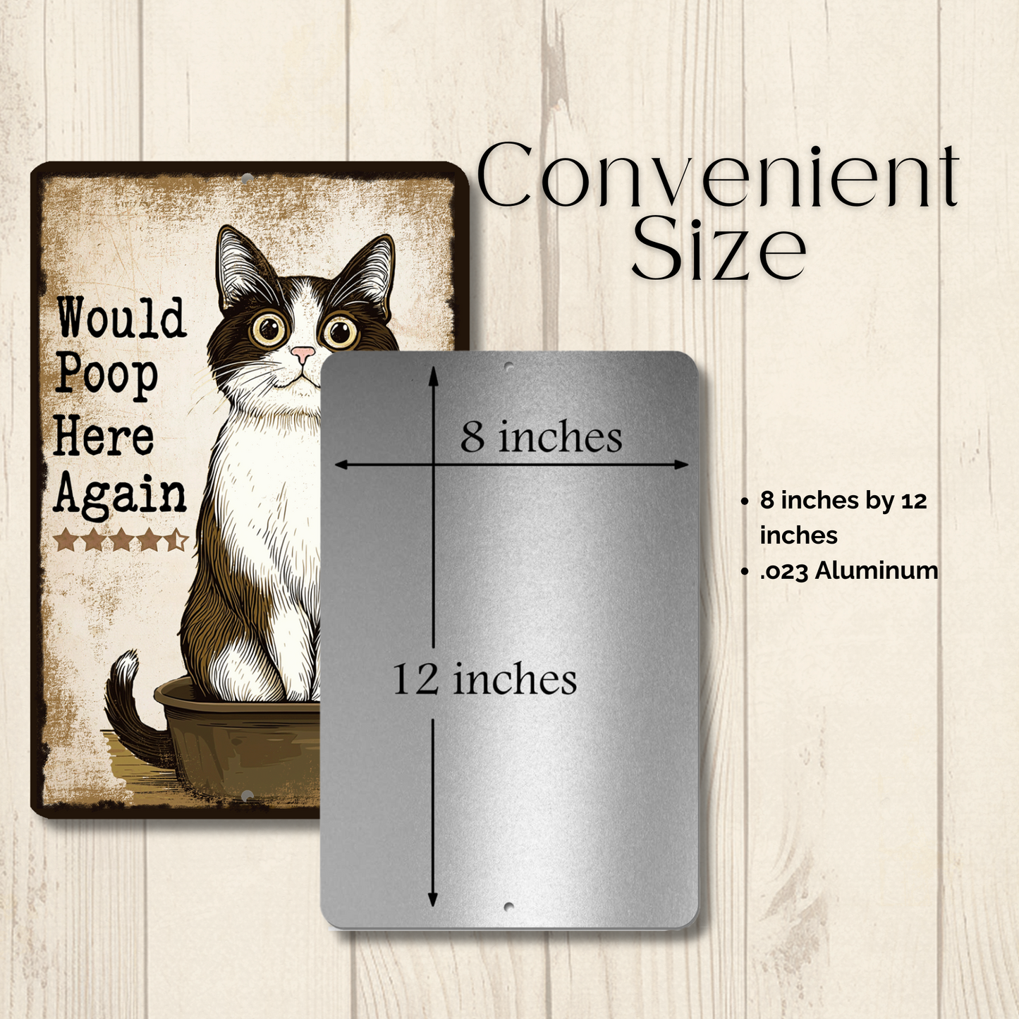 Cat Sign, Would Poop Here Again, litter box bathroom bath toilet sign