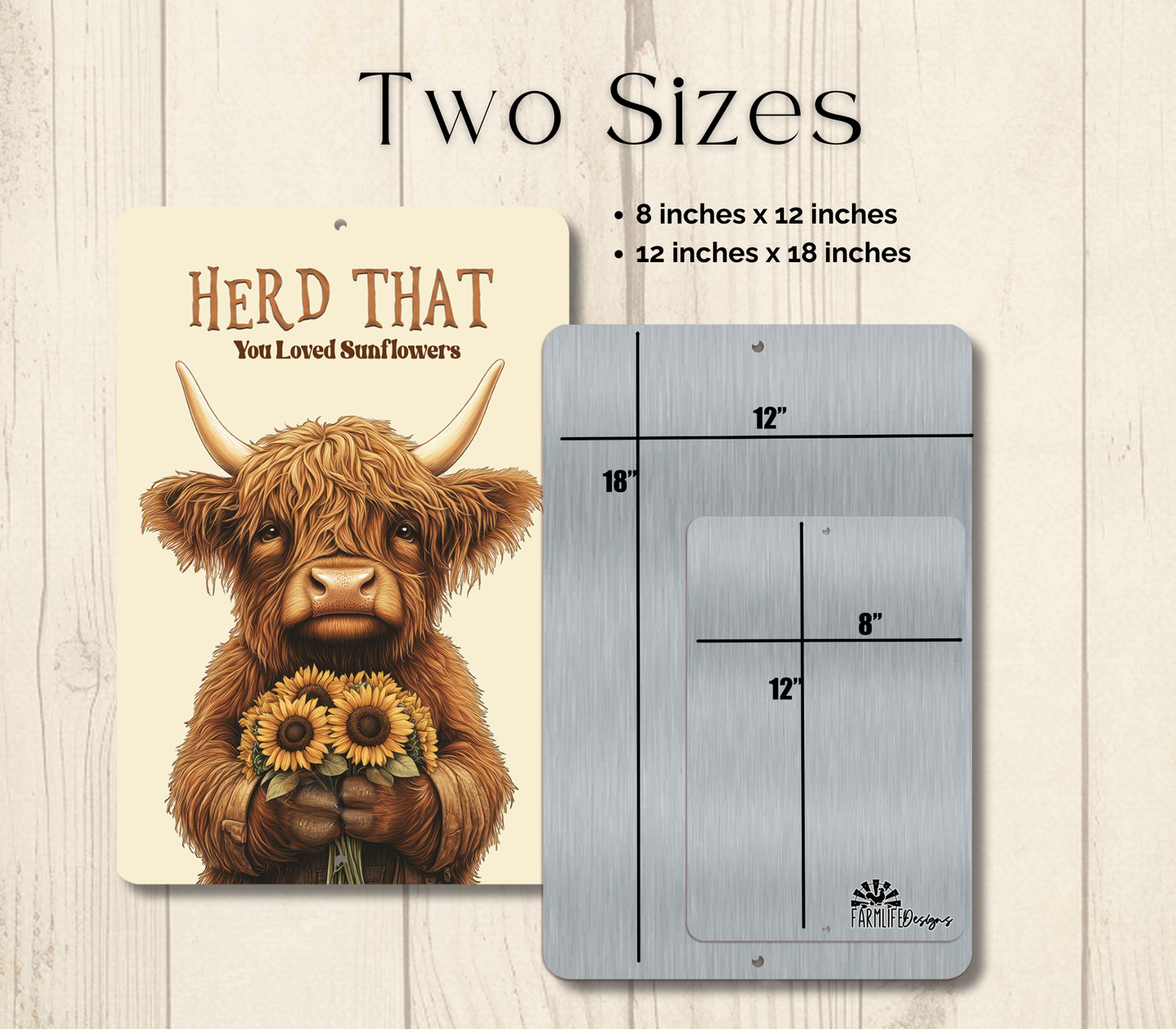 Highland Cow Herd That You Loved Sunflowers Funny Fluffy Cow metal tin 2 sizes