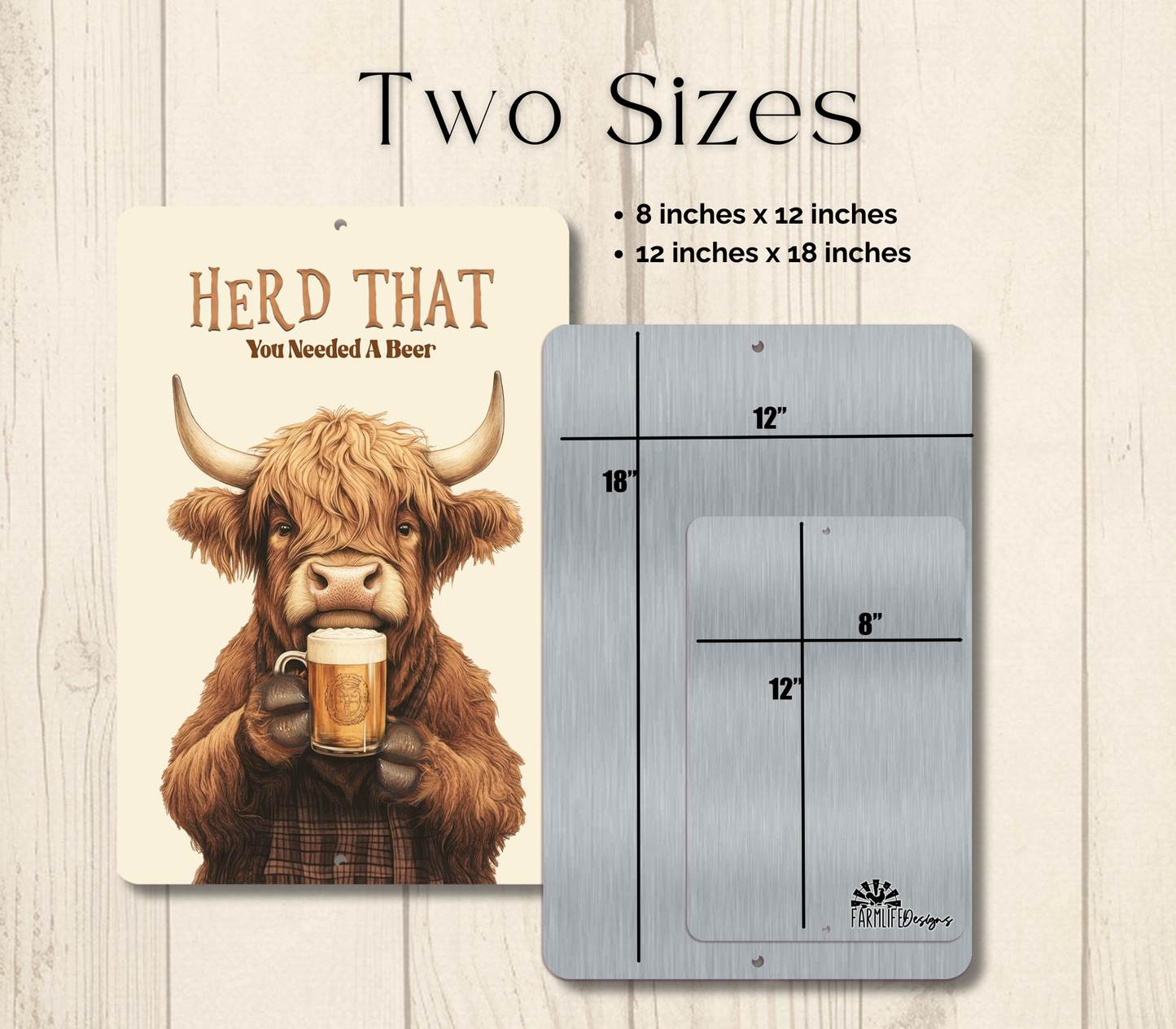 Highland Cow Herd That You Needed a Beer Funny Fluffy Cow metal tin 2 sizes