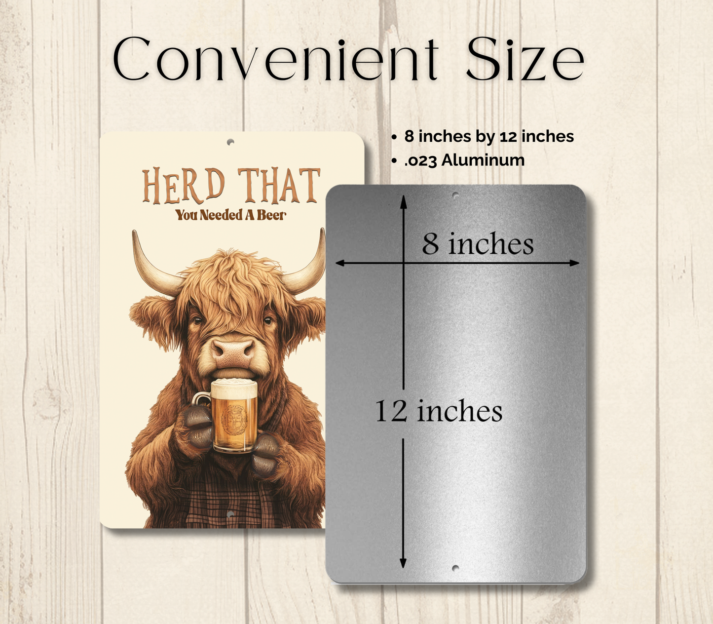 Highland Cow Herd That You Needed a Beer Funny Fluffy Cow metal tin 2 sizes