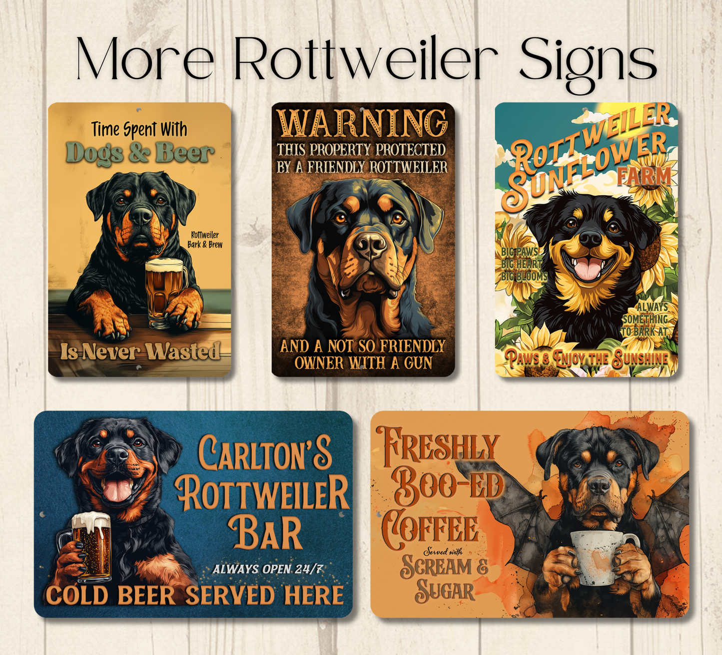 Rottweiler Sign Nope Not Today Funny Lazy Dog metal tin indoor outdoor