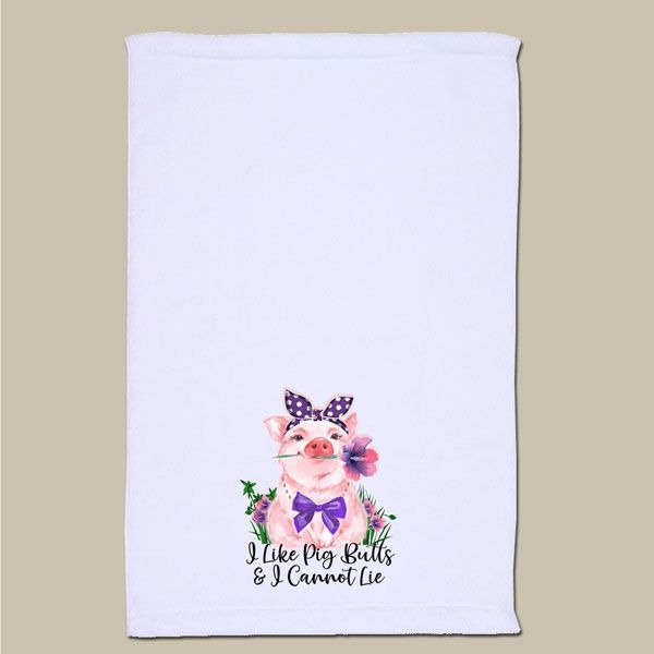 I Like Pig Butts I Cannot Life Dish Towel, tea, pig, barbecue, waffle weave