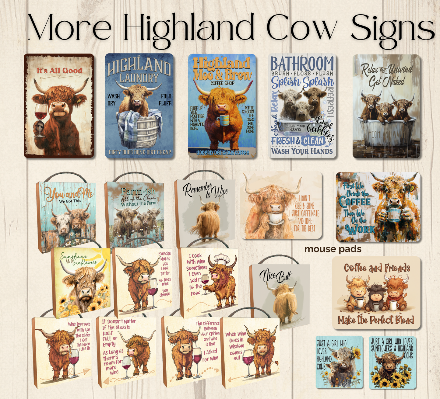 Highland Cow Herd That You Loved Sunflowers Funny Fluffy Cow metal tin 2 sizes