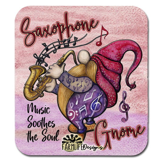 Saxophone Gnome | Music Jazz Gnomes | 4"x4.5" aluminum magnet | gnomies