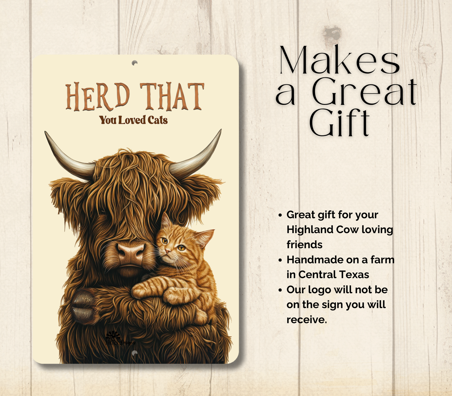 Highland Cow Herd That You Liked Cats Funny Fluffy Cow metal tin 2 sizes