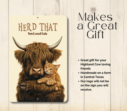Highland Cow Herd That You Liked Cats Funny Fluffy Cow metal tin 2 sizes