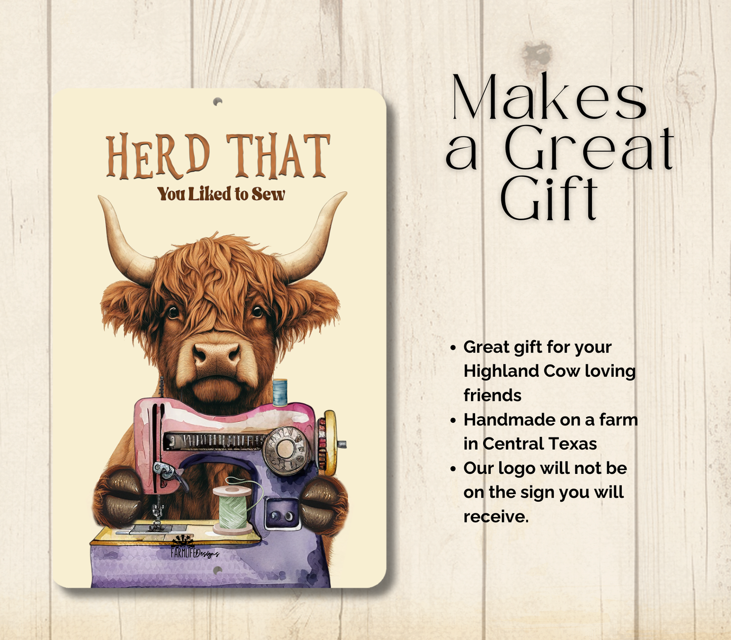Highland Cow Herd That You Liked To Sew Funny Fluffy Cow metal tin 2 sizes