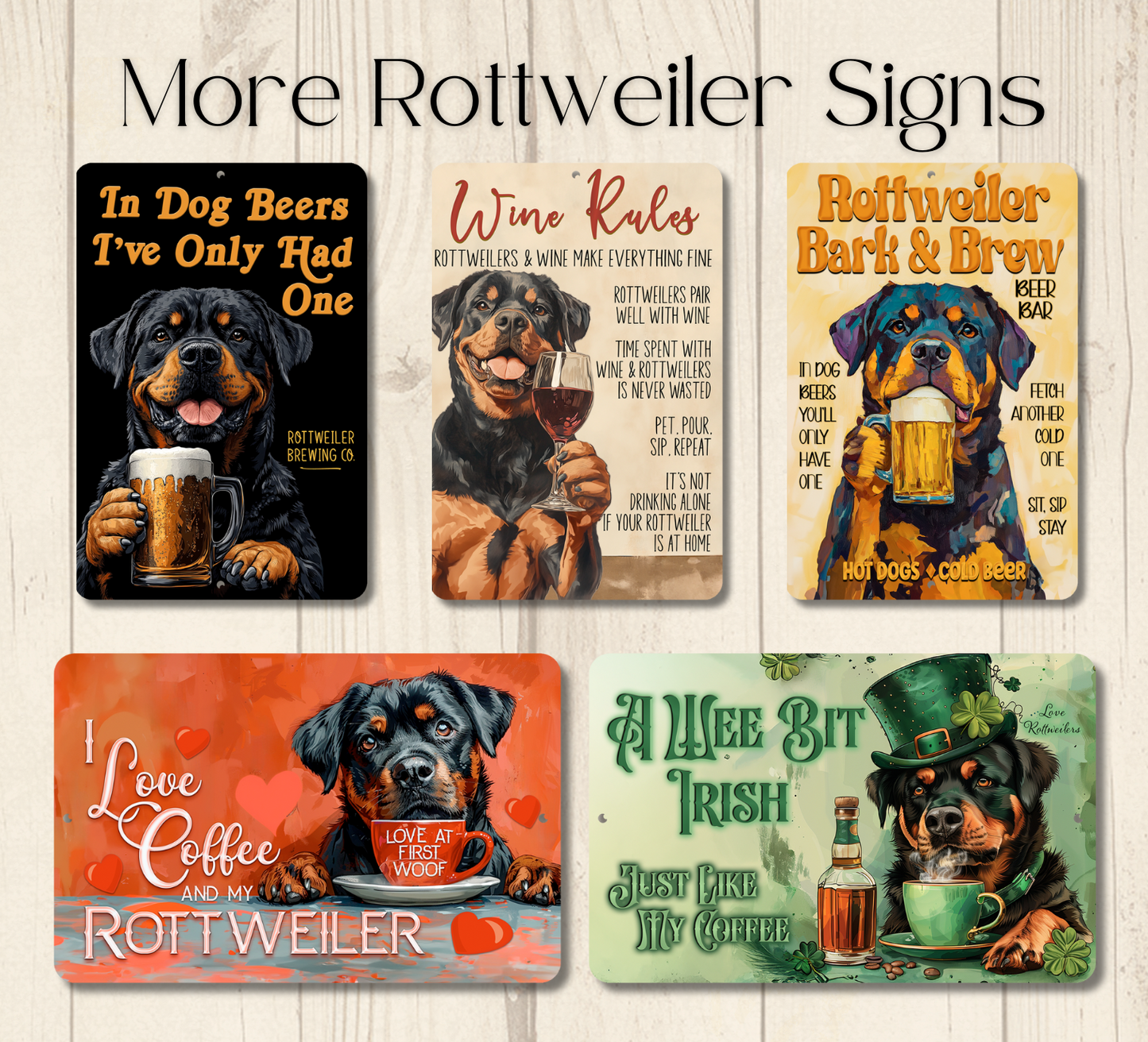 Rottweiler Sign Nope Not Today Funny Lazy Dog metal tin indoor outdoor