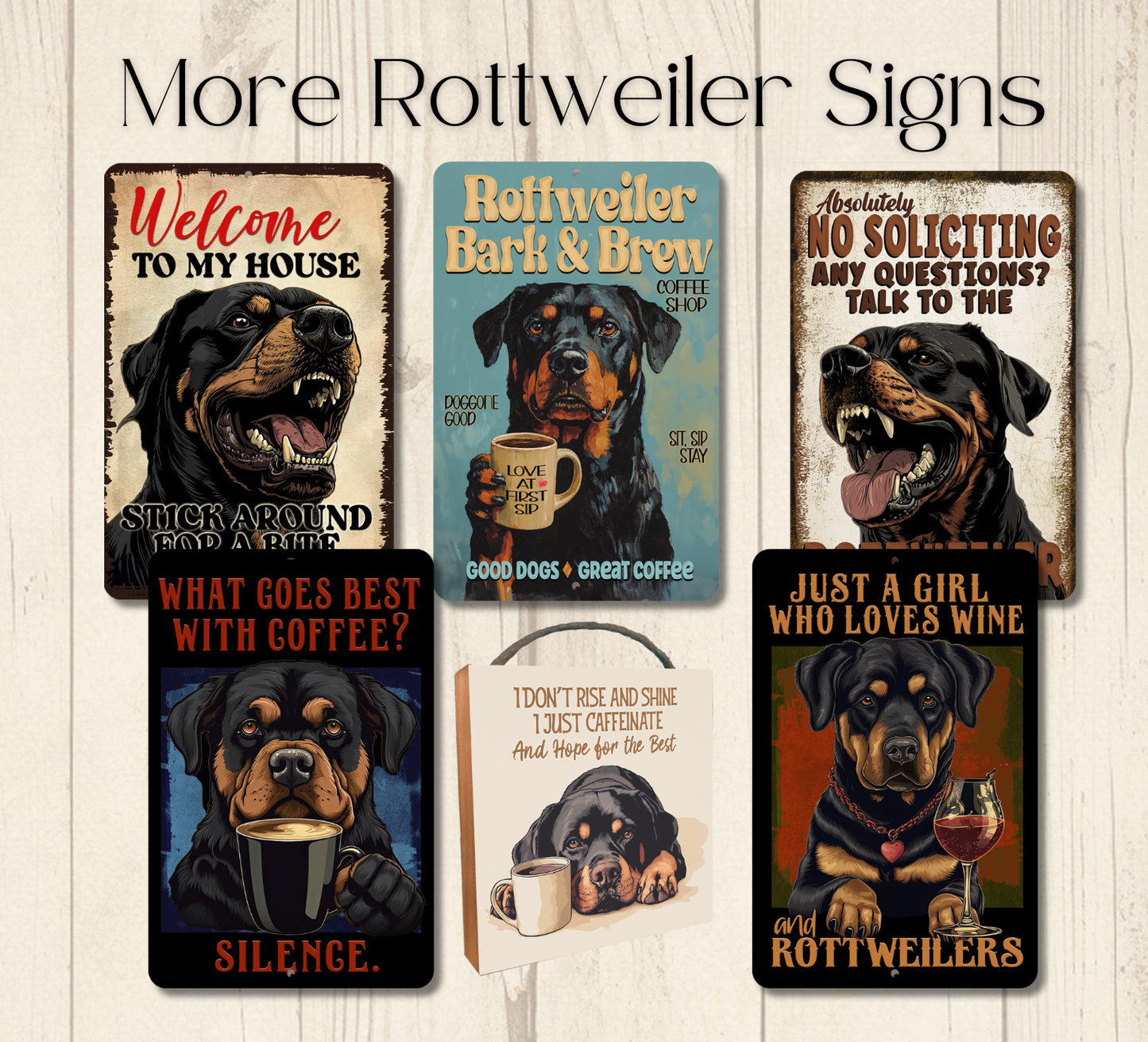 Rottweiler Sign Nope Not Today Funny Lazy Dog metal tin indoor outdoor