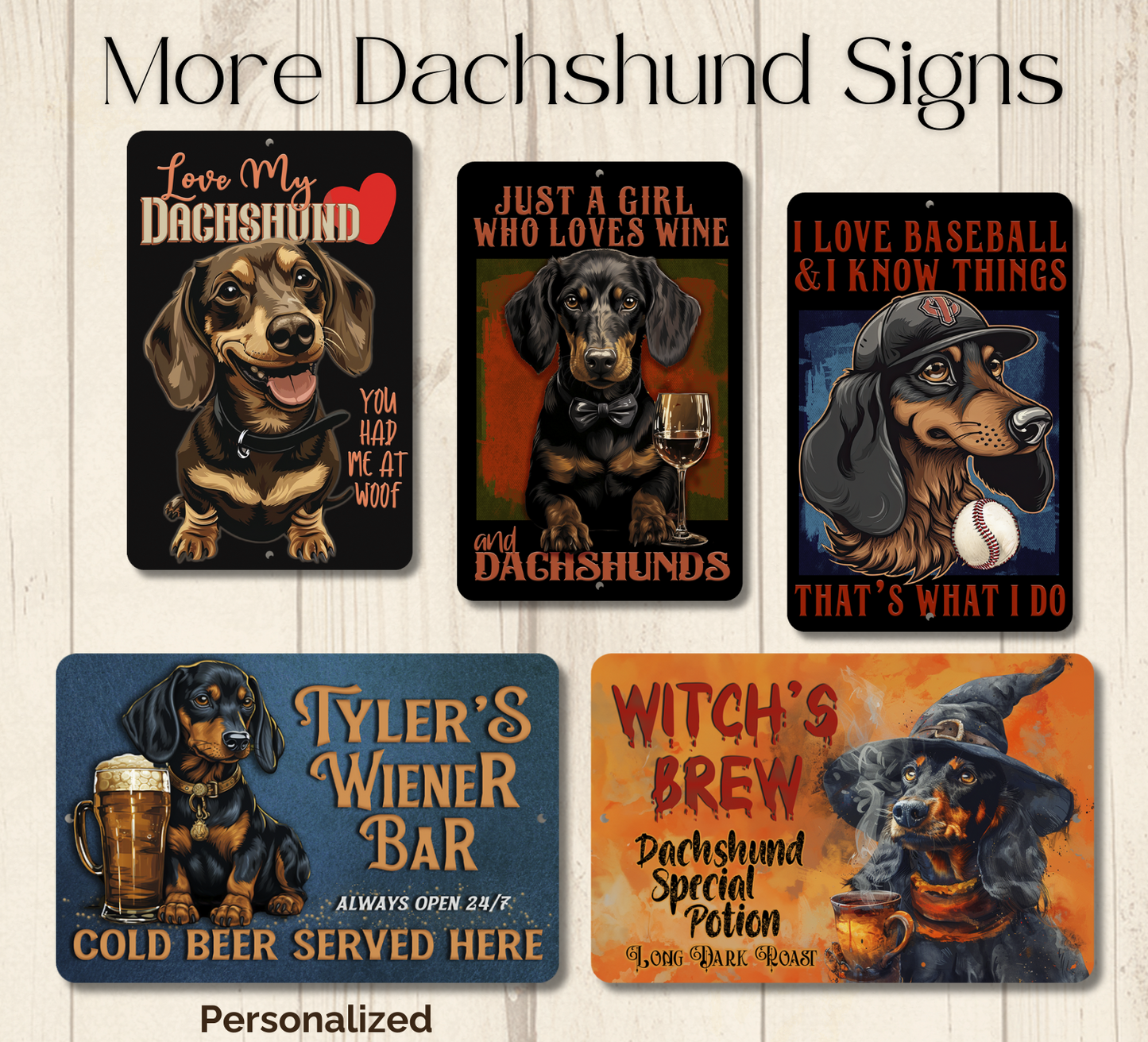 Dachshund Sign Nope Not Today Funny Lazy Wiener Weiner Sausage Dog metal tin indoor outdoor Doxie