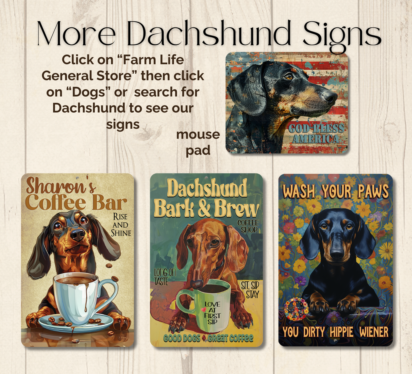 Dachshund Sign Nope Not Today Funny Lazy Wiener Weiner Sausage Dog metal tin indoor outdoor Doxie