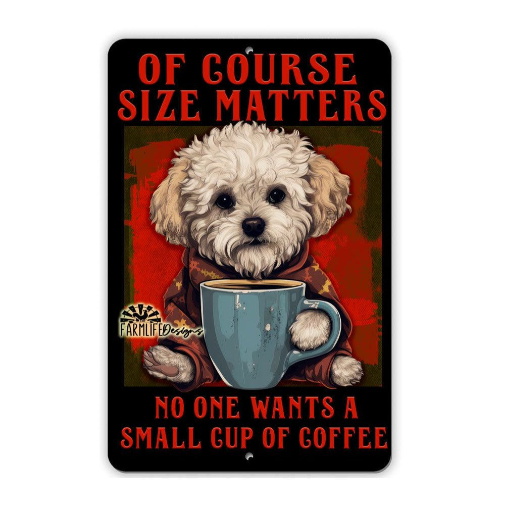 Maltipoo Coffee Sign 8"x12" Funny Snarky Handmade Coffee Bar Dog Sign