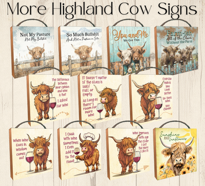 Highland Cow Sign, This Bathroom is Not an Internet Cafe, 2 sizes metal tin bath wall art