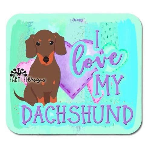 I Love My Dachshund - weiner dog magnet - aluminum