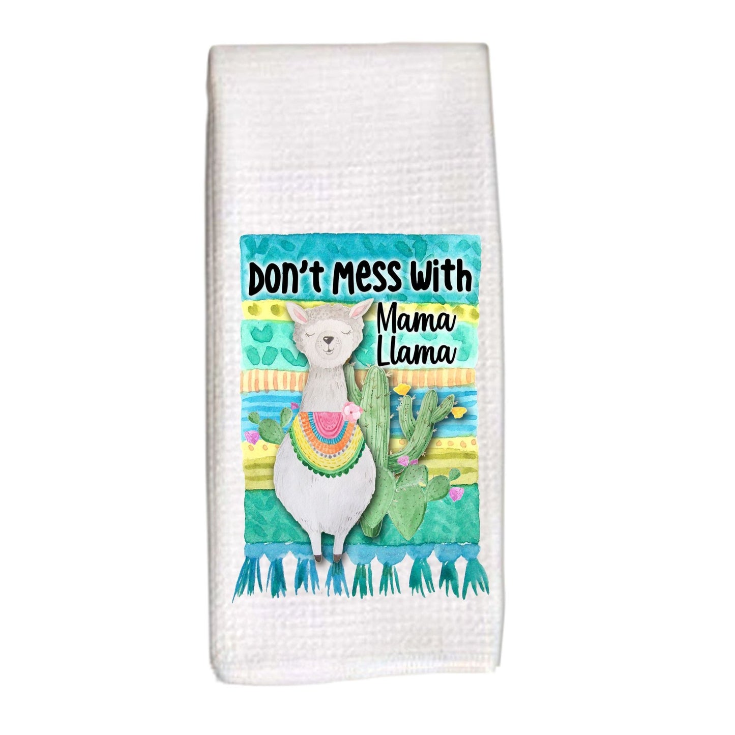 Llama dish towel, tea towel, Mama Llama, llama decor