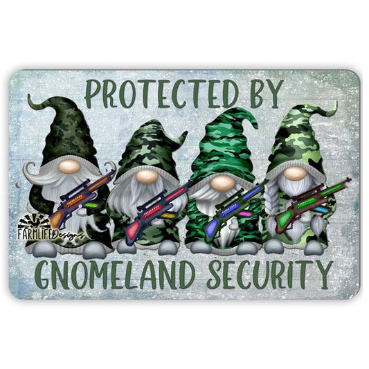 Gnomeland Security, gnome sign, gnome lover gift 12"x8"