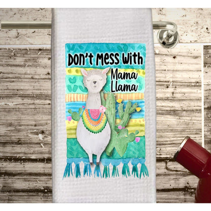 Llama dish towel, tea towel, Mama Llama, llama decor