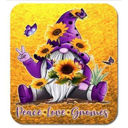 Gnome Magnet -  Peace, Love, Gnomes - aluminum