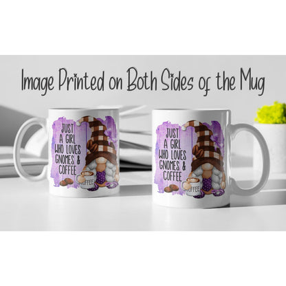 Gnome Coffee Mug - Just a Girl Who Loves Gnomes Coffee Purple