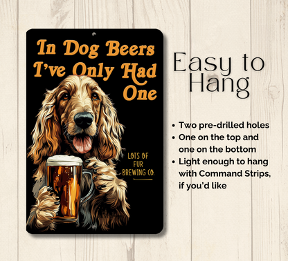 Afghan Hound Sign In Dog Beers funny man cave bar metal tin